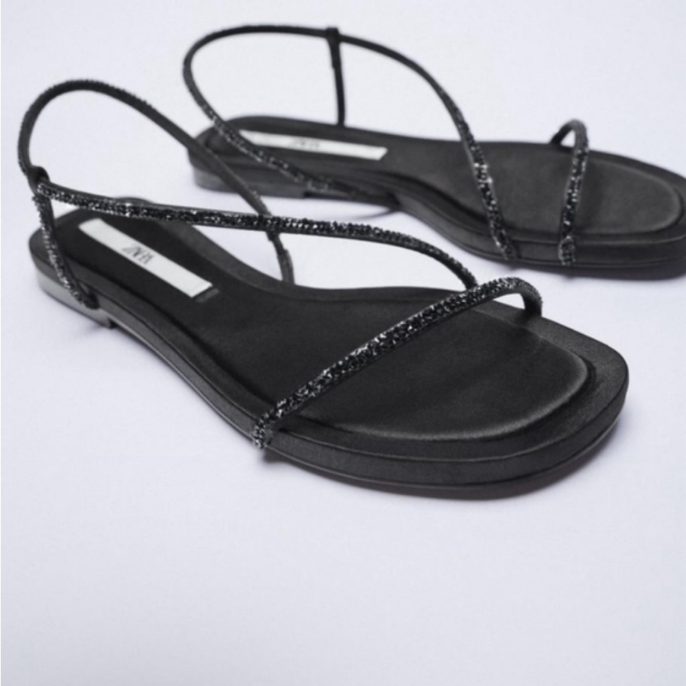 Zara sparkly low heeled sandals 38